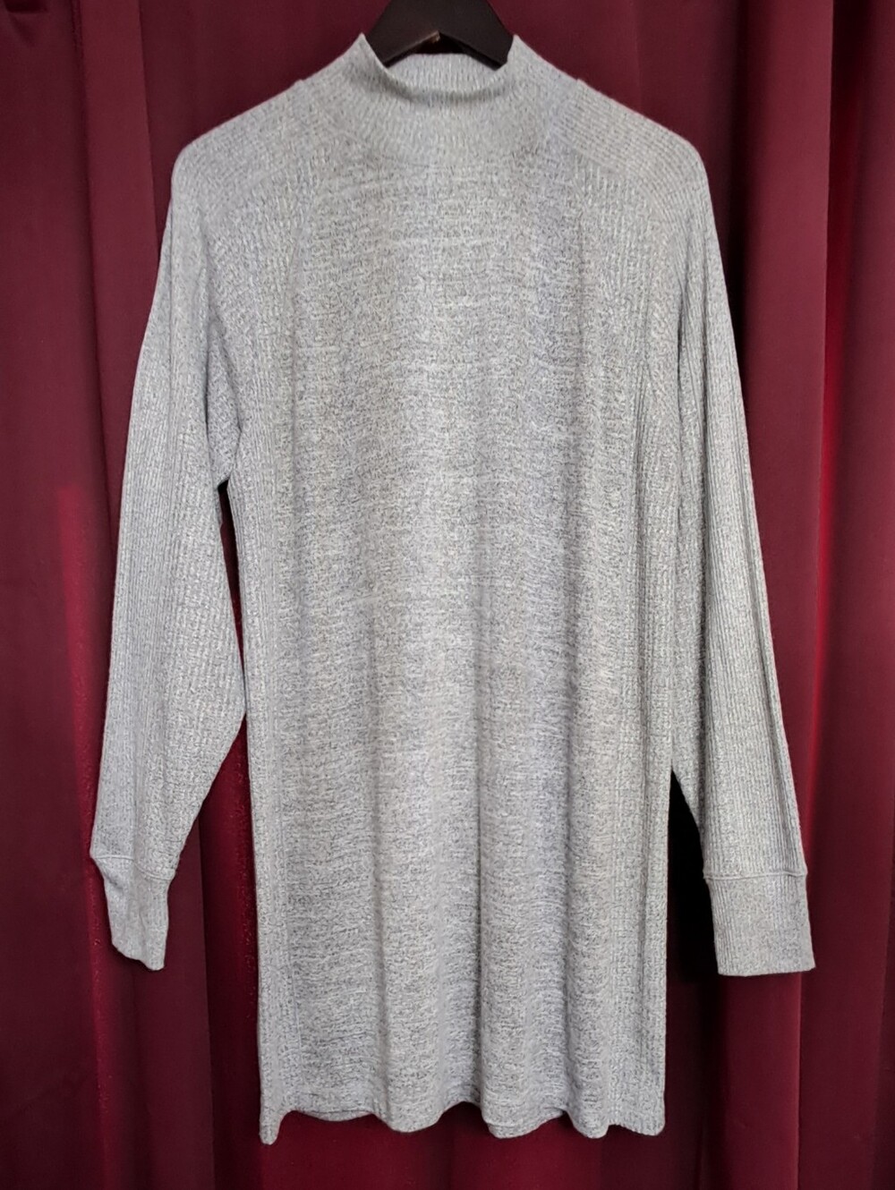 Rag & Bone NWT Sz. Lg Grey The Knit Racer Mock Turtle Neck Dress